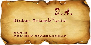 Dicker Artemíszia névjegykártya